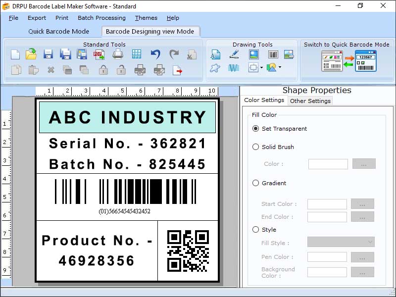 Advanced Barcode Printing Program screenshot