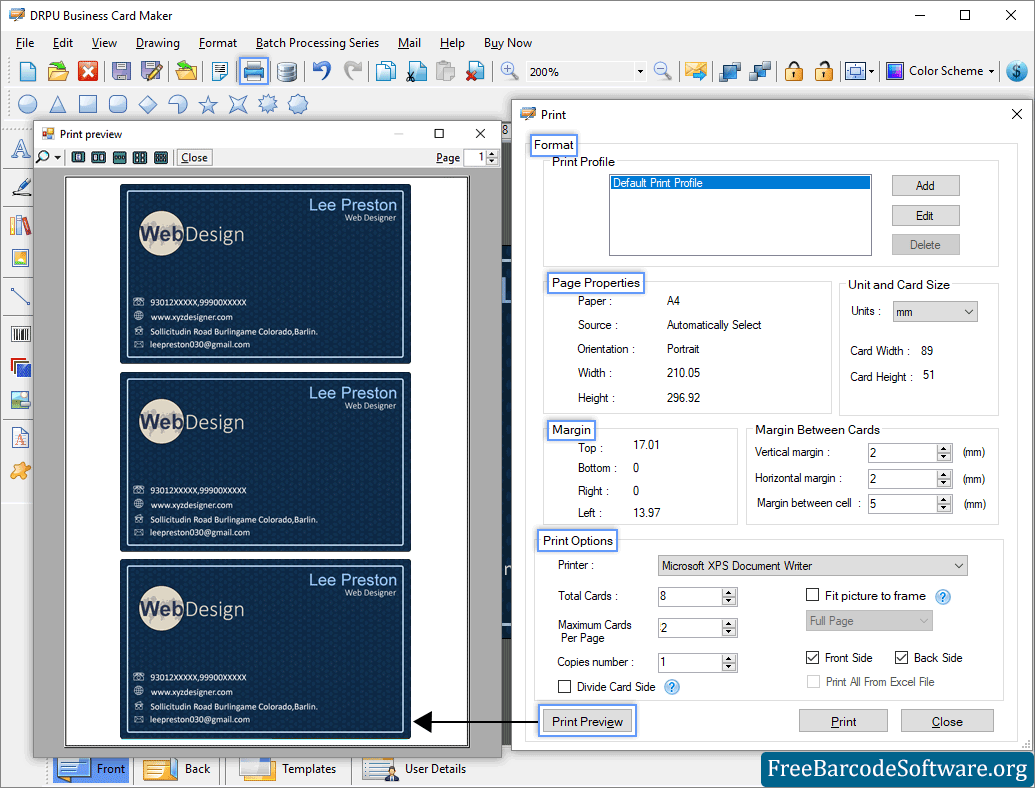 business card maker software free download windows 7