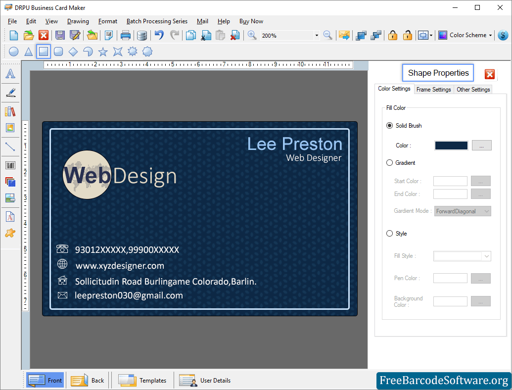 business card design software free download mac