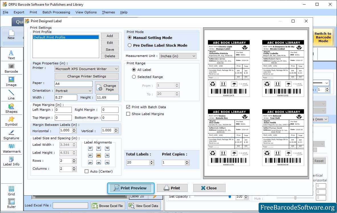 Publishers Barcode Print Preview