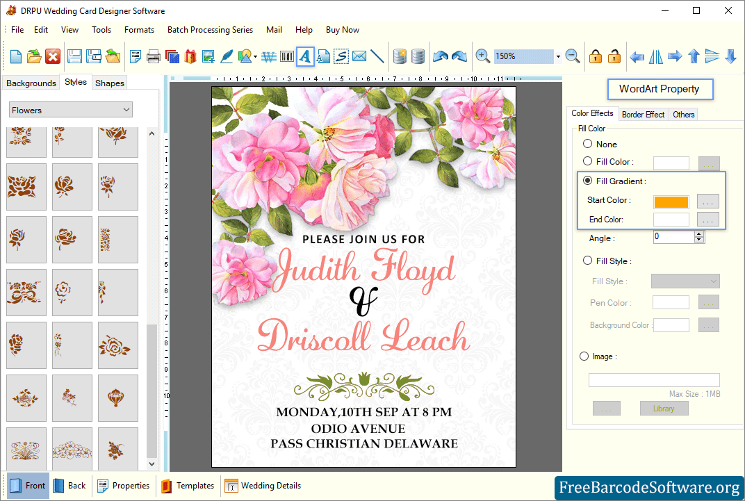 Wedding Card Software Creates Wedding Card In Different Shapes And Sizes Freebarcodesoftware