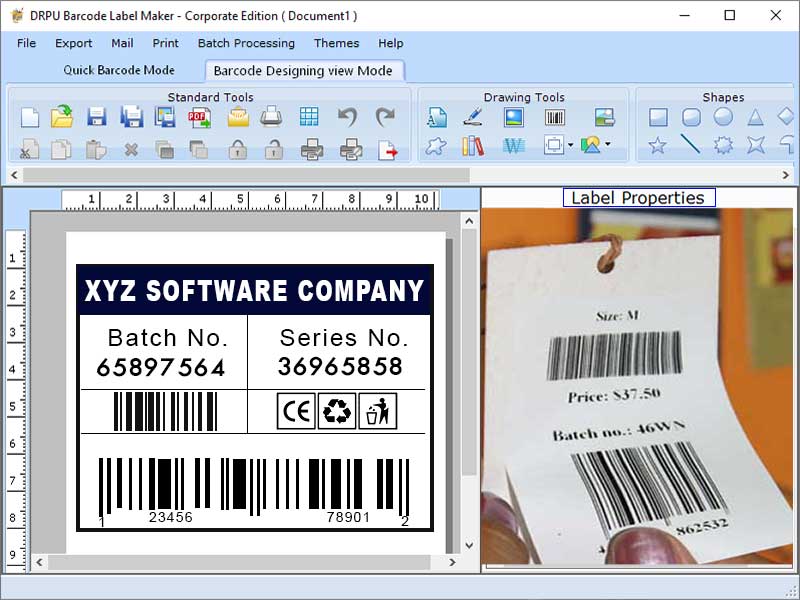 Excel Barcode Labeling Application screenshot