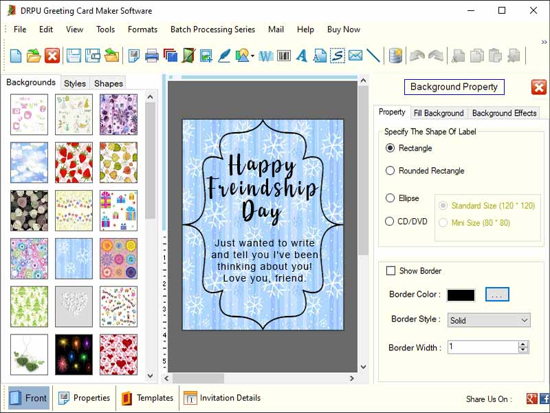 Screenshot of Windows Greeting Card Designing Program 8.3.0.6