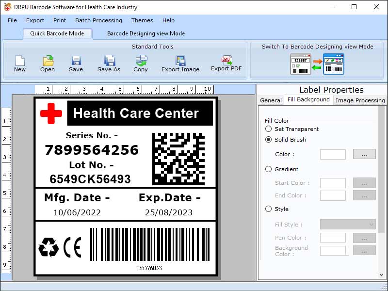 Healthcare Devices Barcode Labeling Tool