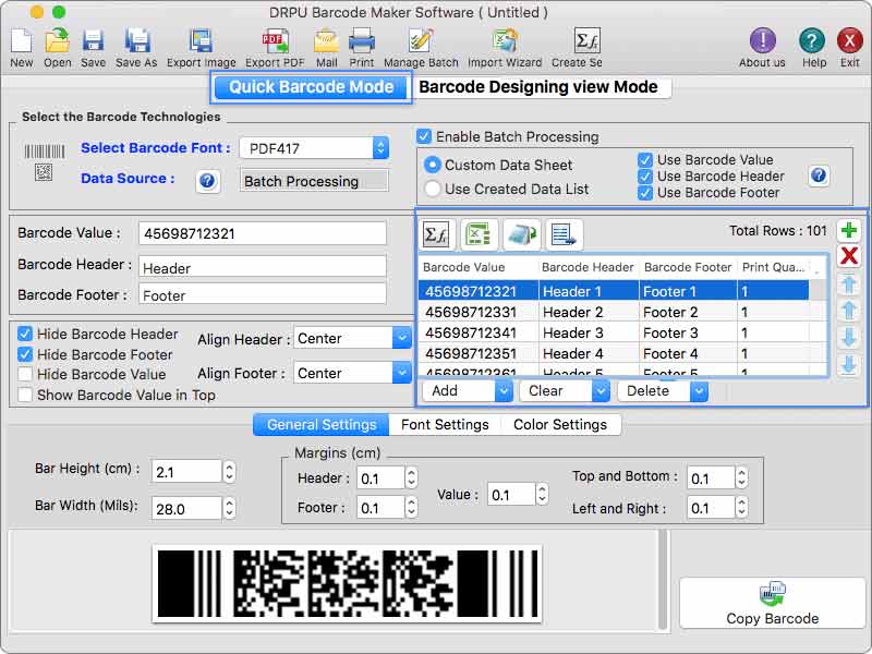 Screenshot of Apple Mac Barcode Label Making Program 9.3.2.5