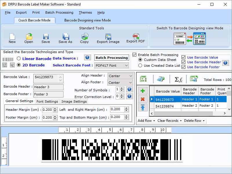 Windows 10 Standard Barcode Designing Application full