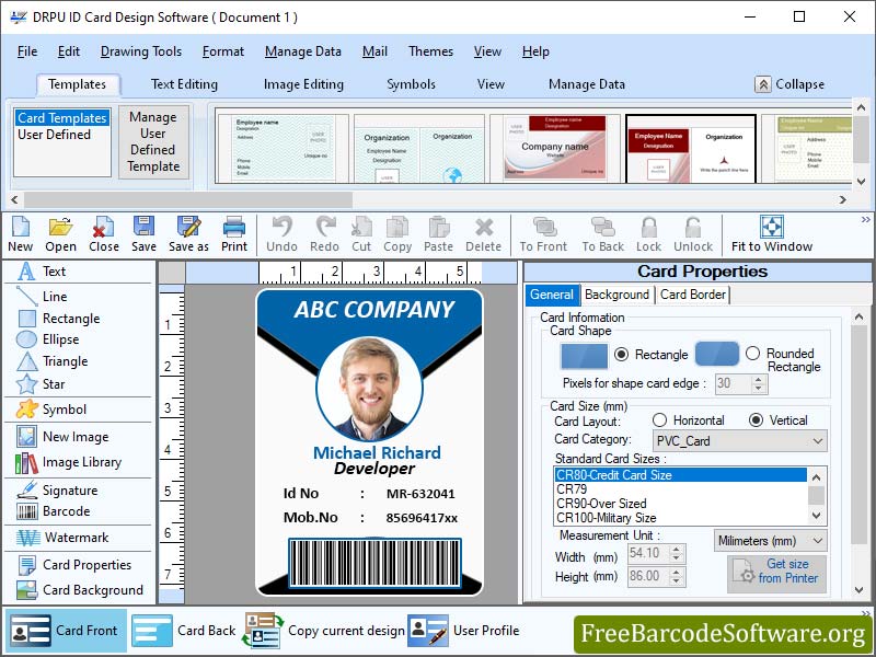 Employees ID Card Maker software